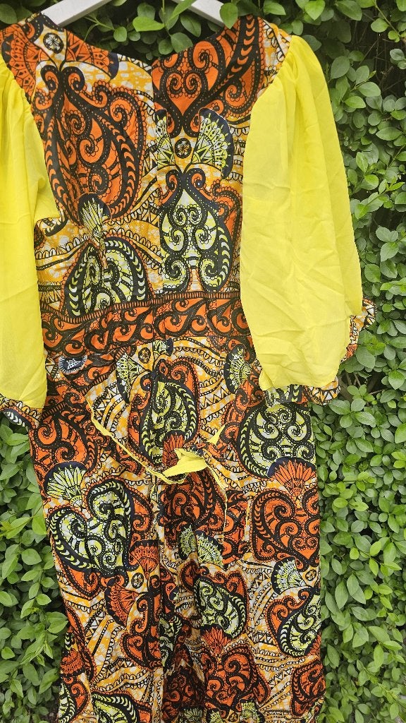 Robe en wax vlisco original, Taille 46/48 (XL) ou plus grande, Enlèvement ou Envoi, Multicolore, Neuf