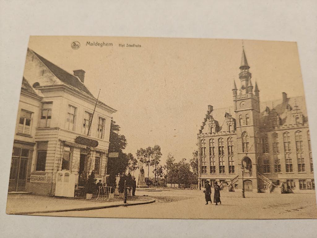 Postkaart Maldegem Maldeghem Het stadhuis afgest Gent, Ophalen of Verzenden, Voor 1920, Gelopen, Oost-Vlaanderen