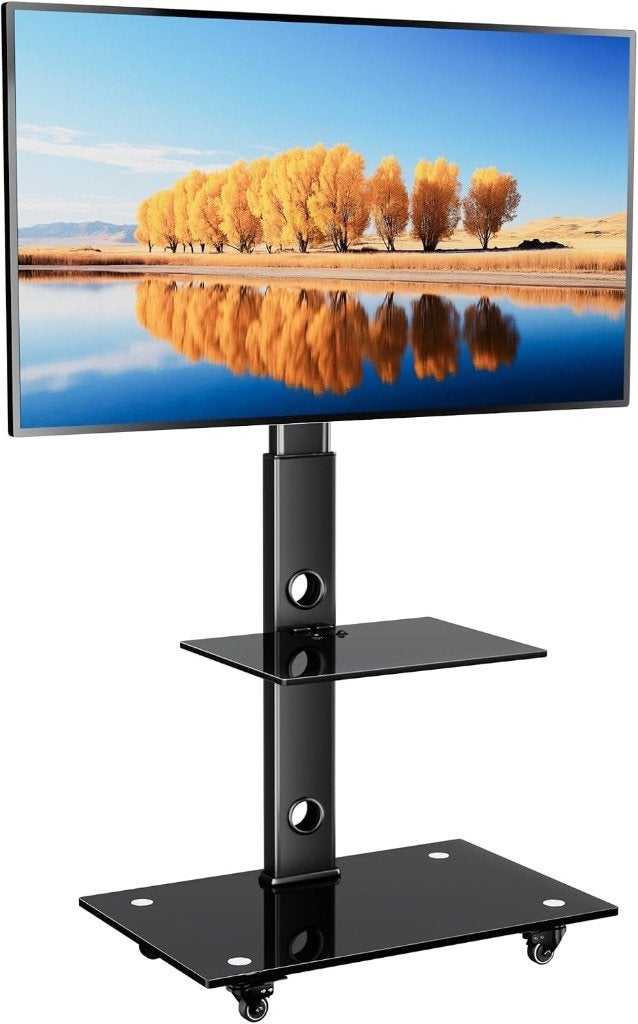 Support TV mobile BONTEC sur pied avec roulettes – 30 à 70", Enlèvement, Comme neuf