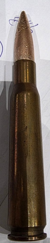 Inerte kogel .50 - kop WW2 - huls FN 12.7 1976, Collections, Enlèvement ou Envoi, Armée de terre, Douilles ou Pièces de fouille