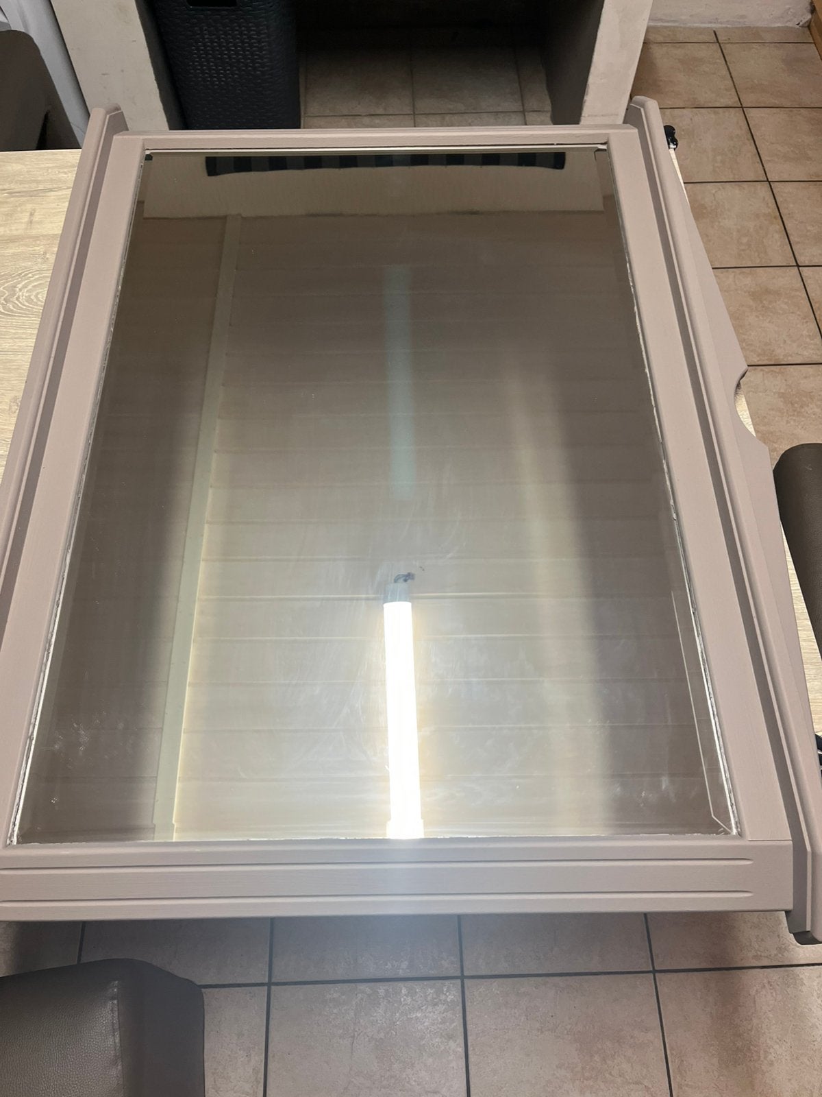 Grote spiegel met houten kader – 118 x 86 cm – bieden, Ophalen, Gebruikt, 100 tot 125 cm, Minder dan 100 cm