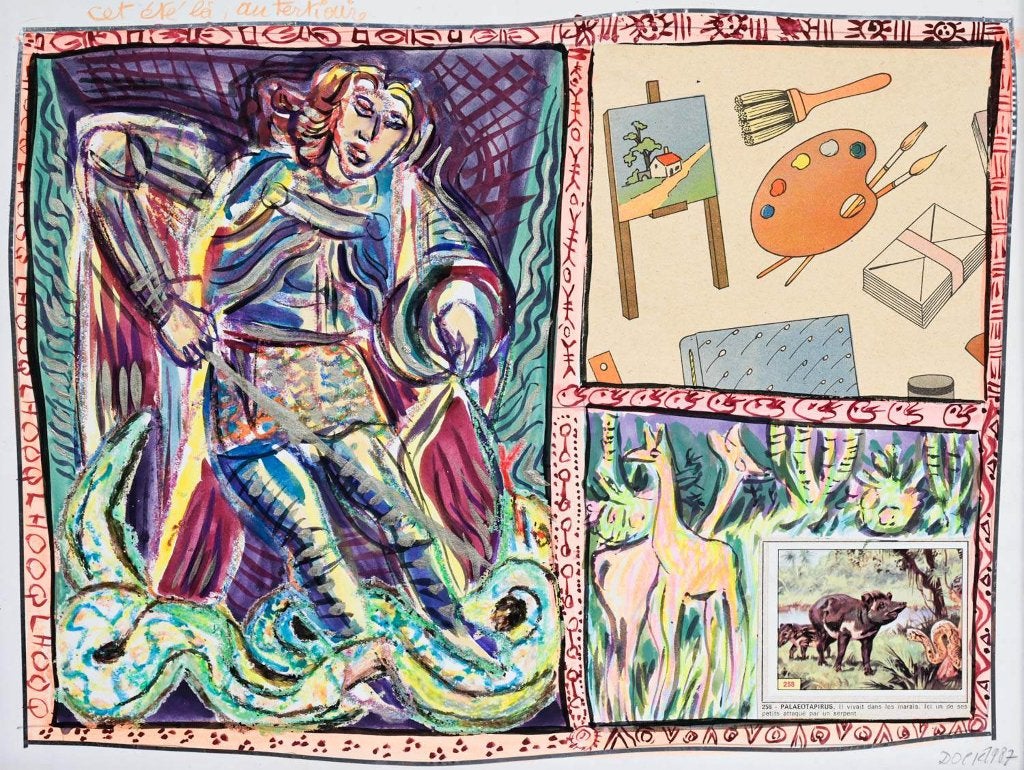 Oeuvre d'art : Marianne Dock, Antiek en Kunst, Kunst | Schilderijen | Modern, Papier/karton, Ophalen of Verzenden, Op houten frame