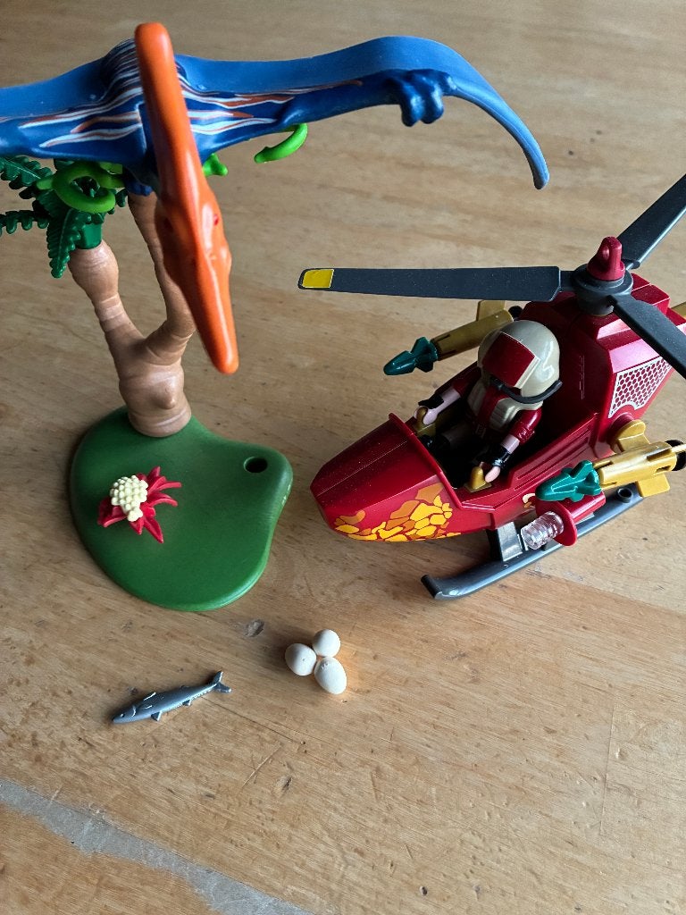 Playmobil Explorers 9430 - Helikopter met Pteranodon Dino, Enfants & Bébés, Jouets | Playmobil, Enlèvement, Comme neuf, Kit complet