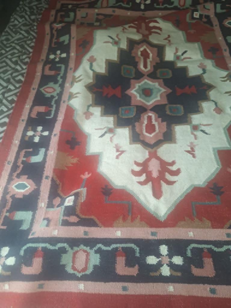 tapis kilim vintage en laine fait main -motif 195 sur 145 cm, Enlèvement ou Envoi