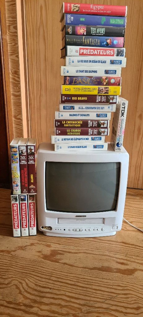 Combi télévision-magnétoscope vintage SAMSUNG année 90, Enlèvement, Utilisé, Film pour enfants, VHS