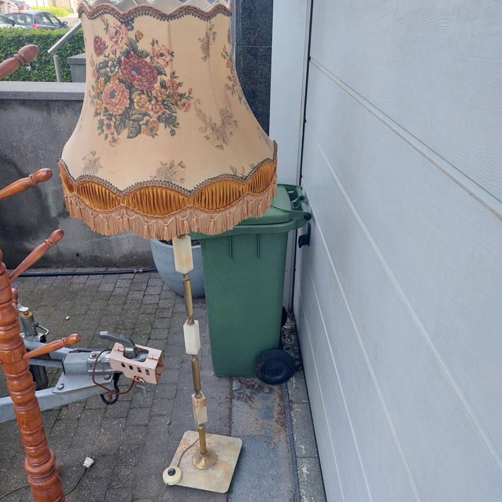 Mooie staanlamp marmer en koper voet, Enlèvement