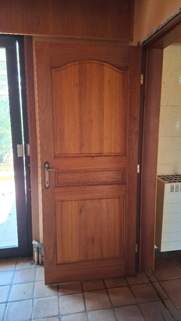 10 Eiken houten binnendeuren jaren 70, Enlèvement, Utilisé, Verre, Porte intérieure