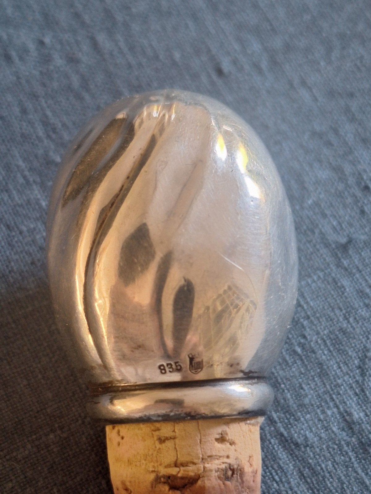 Bouchon de carafe vintage en argent massif 835 – Orfèvre HB, Antiquités & Art, Enlèvement ou Envoi
