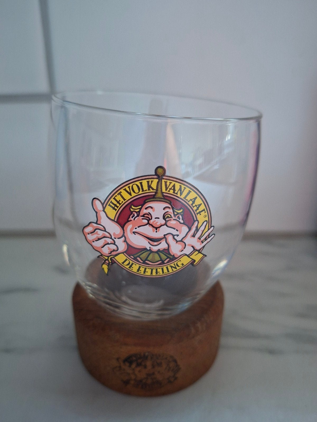 Vintage glas Volk van Laaf met ring, Verzamelen, Efteling, Ophalen, Zo goed als nieuw, Gebruiksvoorwerp