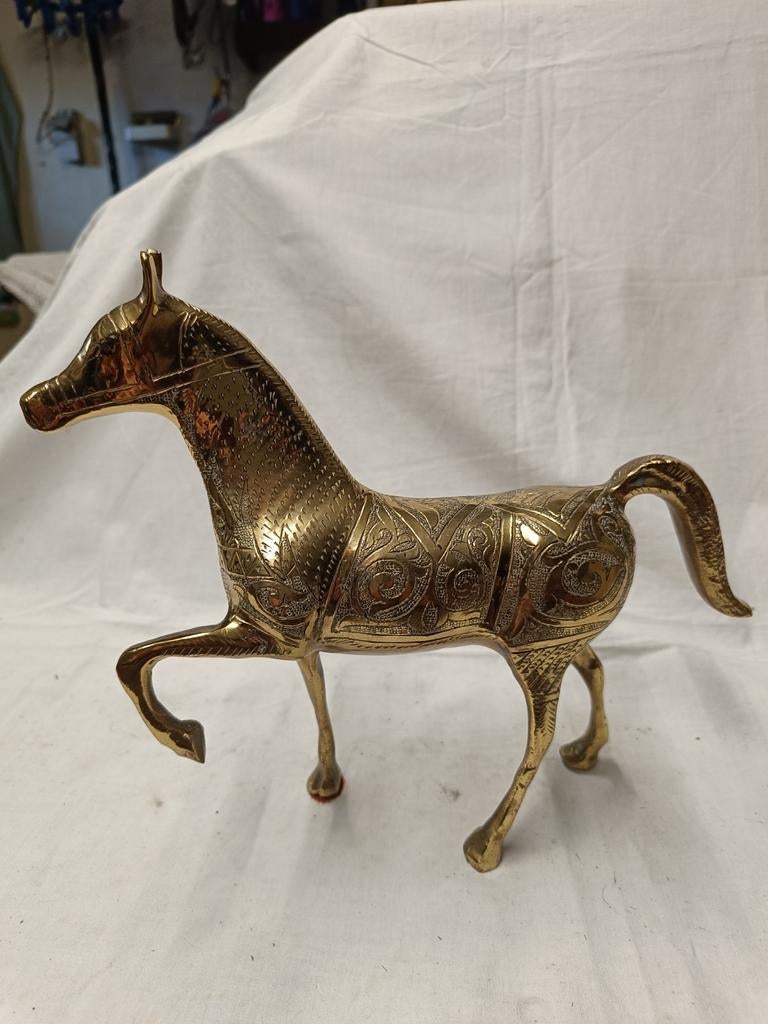 Heel koper paard uitgewerkt, Antiek en Kunst, Ophalen, Koper