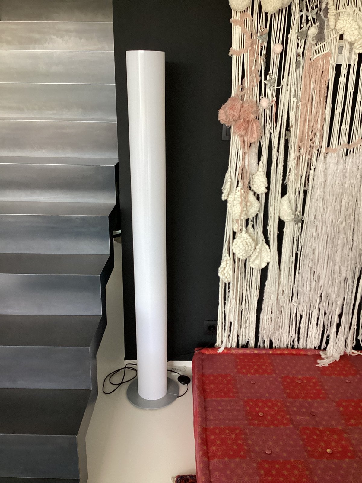 Massive Design Vloerlamp Cilinder Opaalwit 160 cm vintage, Huis en Inrichting, Lampen | Vloerlampen, Ophalen, Zo goed als nieuw