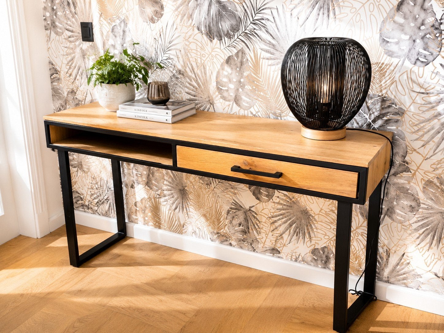 Console d'entrée en chêne Xooon, Maison & Meubles, Neuf, 100 à 150 cm, 25 à 50 cm, Enlèvement