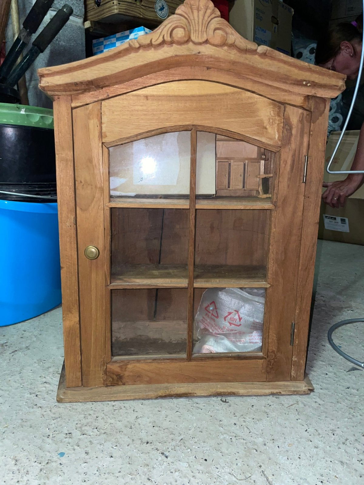 Houten vitrinekast, Huis en Inrichting, Ophalen, Gebruikt