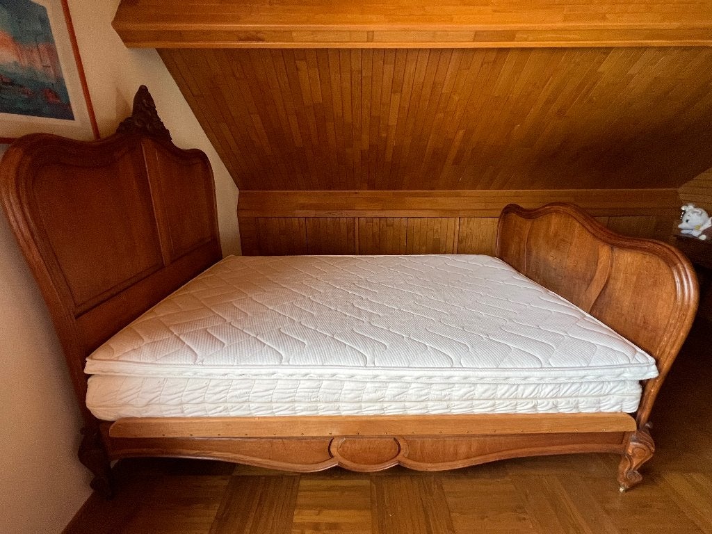 Bed en matras, Huis en Inrichting, Slaapkamer | Bedden, Gebruikt, Bruin, Tweepersoons, 200 cm
