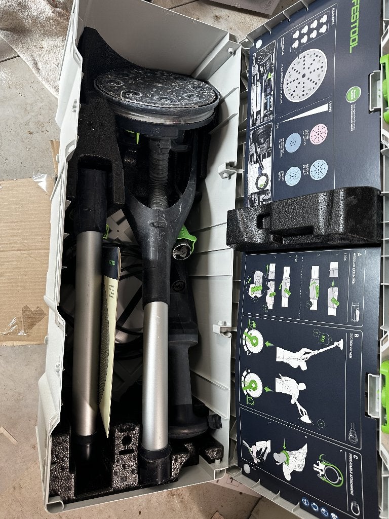 FESTOOL Planex + harnas + schuurpapier, Ophalen, Zo goed als nieuw, Minder dan 600 watt, Excentrische schuurmachine