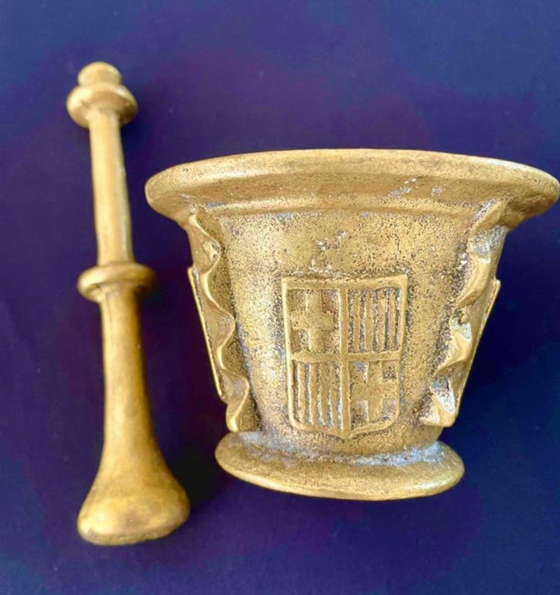 1870-Antieke Bronzen Spanje vijzel-stamper uit Spanje1.3kg, Ophalen of Verzenden