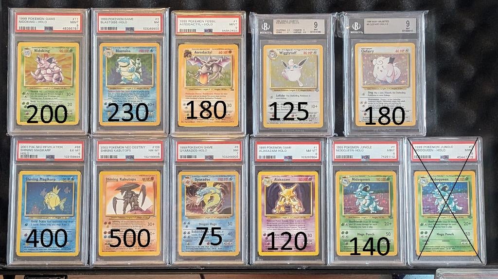 Pokémon WOTC vintage PSA slabs te koop, Ophalen of Verzenden