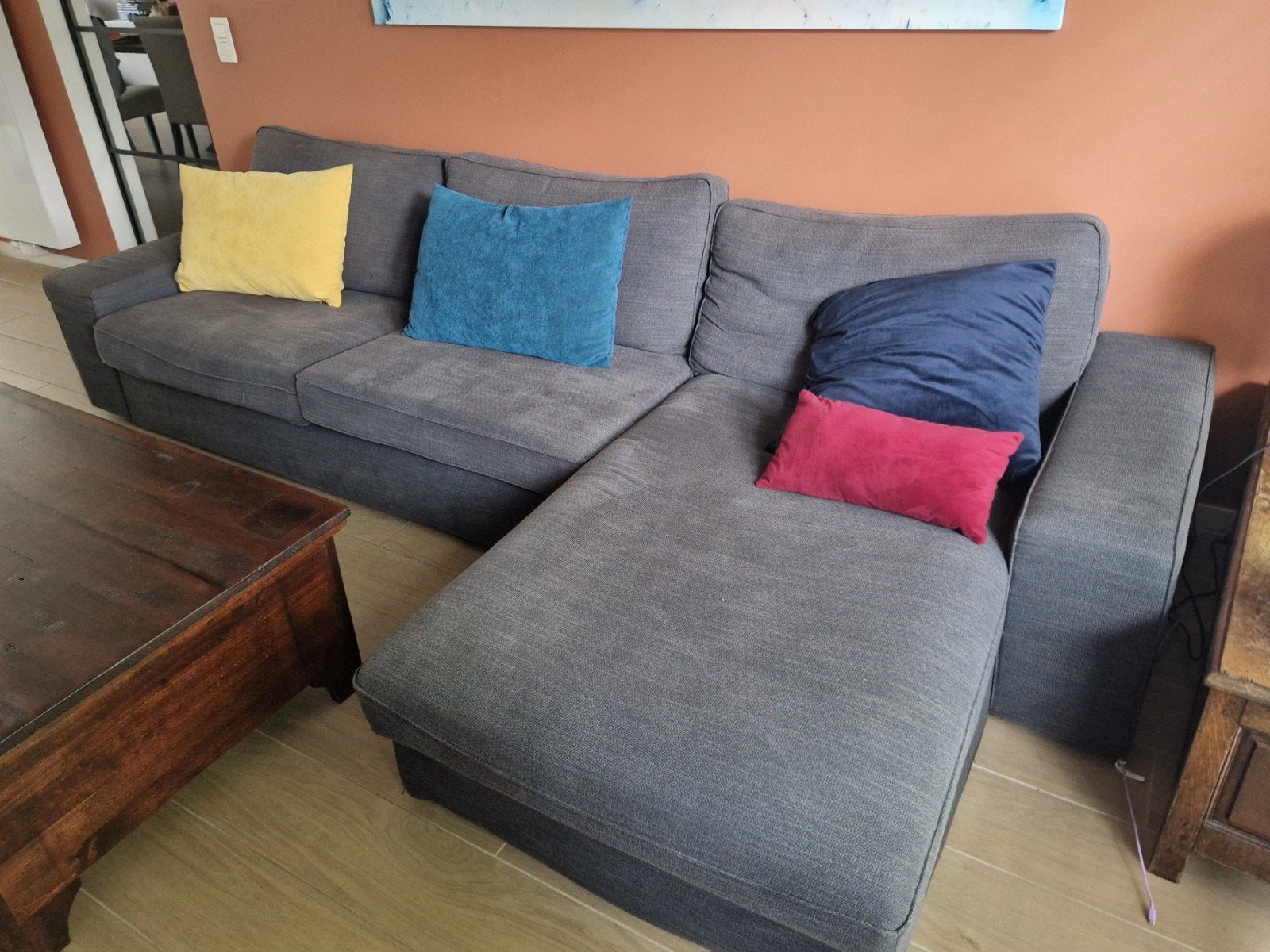 Zetel ikea Kivik - 4 zitsbank, Huis en Inrichting, Zetels | Complete zithoeken, Ophalen, Gebruikt, Stof