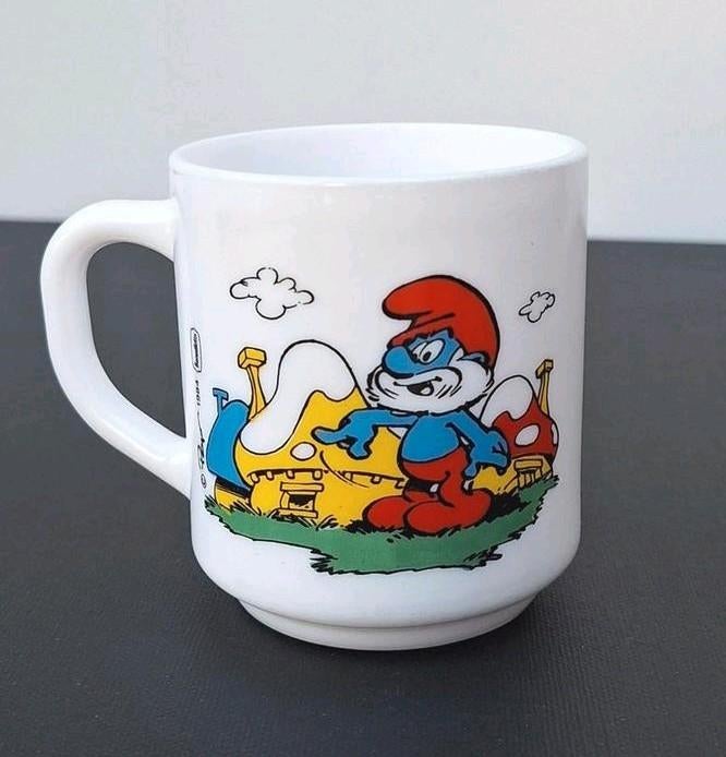 Mug vintage Arcopal Schtroumpfs Peyo 1984, Collections, Personnages de BD, Schtroumpfs, Enlèvement ou Envoi
