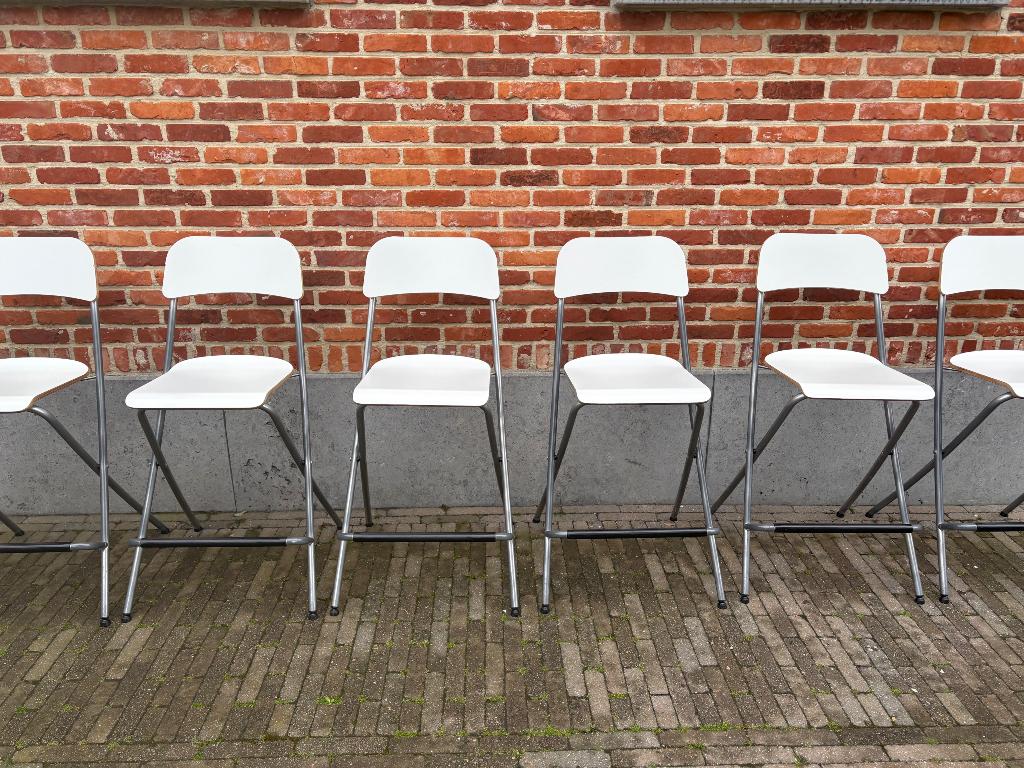 Barkrukken 6 stuks Ikea Franklin, Ophalen, Met voetsteun, 60 tot 90 cm, Hout