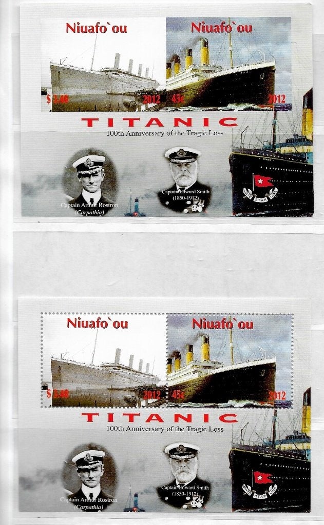 Timbres - Feuillet "Titanic", Envoi, Non oblitéré