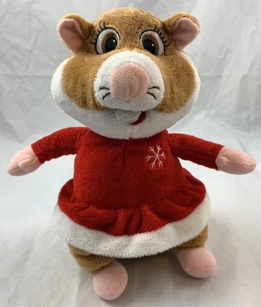 Albert Heijn hamster knuffel Kerstmis meisje rood, Hamster, Zo goed als nieuw, Middelgroot (20 tot 80 cm), Met kleding of accessoire