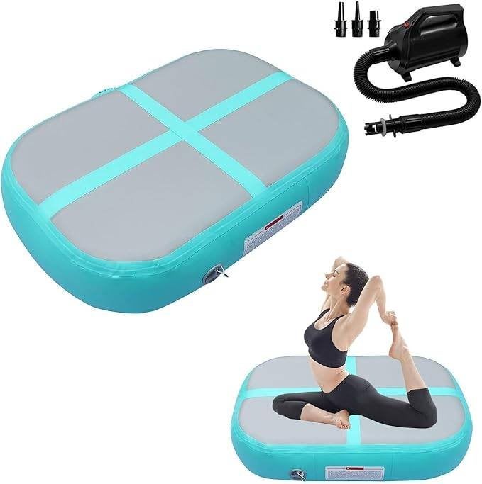 Tapis de gym gonflable AirBlock avec pompe électrique, Sports & Fitness, Gymnastique, Neuf, Enlèvement ou Envoi