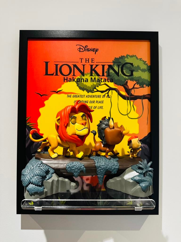 Cadre pour Funko Pop Le Roi Lion Hakuna Matata – 30x40 cm, Enlèvement ou Envoi, Comme neuf