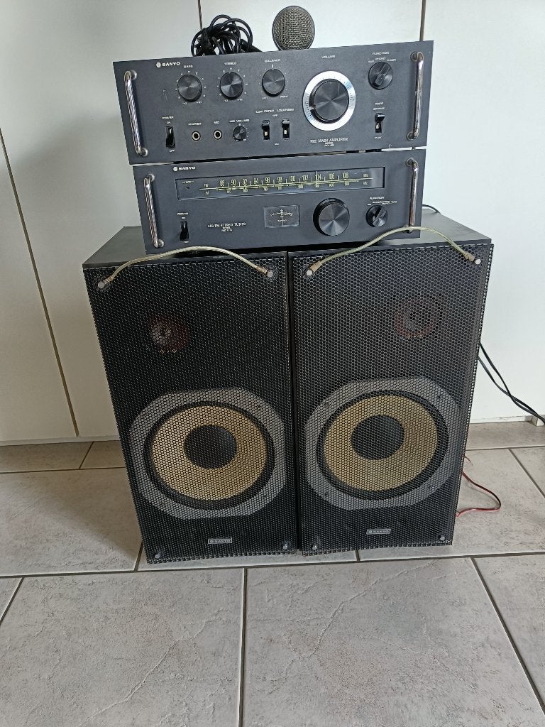 Vintage Sanyo Audio Set Jaren '70, Gebruikt, 60 tot 120 watt, Stereo, Ophalen