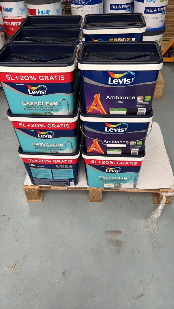 Emmer 5 liter + 20% extra Levis Ambiance Mur muurverf, Doe-het-zelf en Bouw, Ophalen, 5 tot 10 liter, Wit, Nieuw