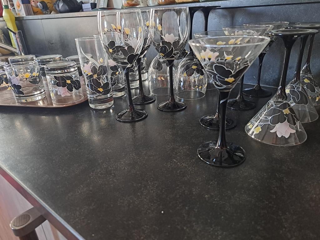 Vaisselle en verre Vintage Luminarc Anaïs, Maison & Meubles, Enlèvement, Comme neuf, Verre, Verre ou Verres