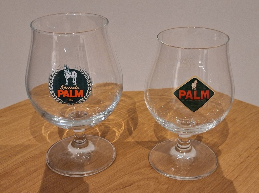 Set van 2 Palm bierglazen, Ophalen of Verzenden, Zo goed als nieuw, Glas of Glazen, Palm