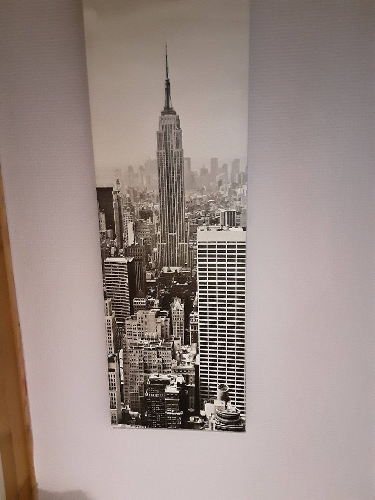 Toilles sur bois poster Americain, 90 cm, Comme neuf, Bois, Suspendu