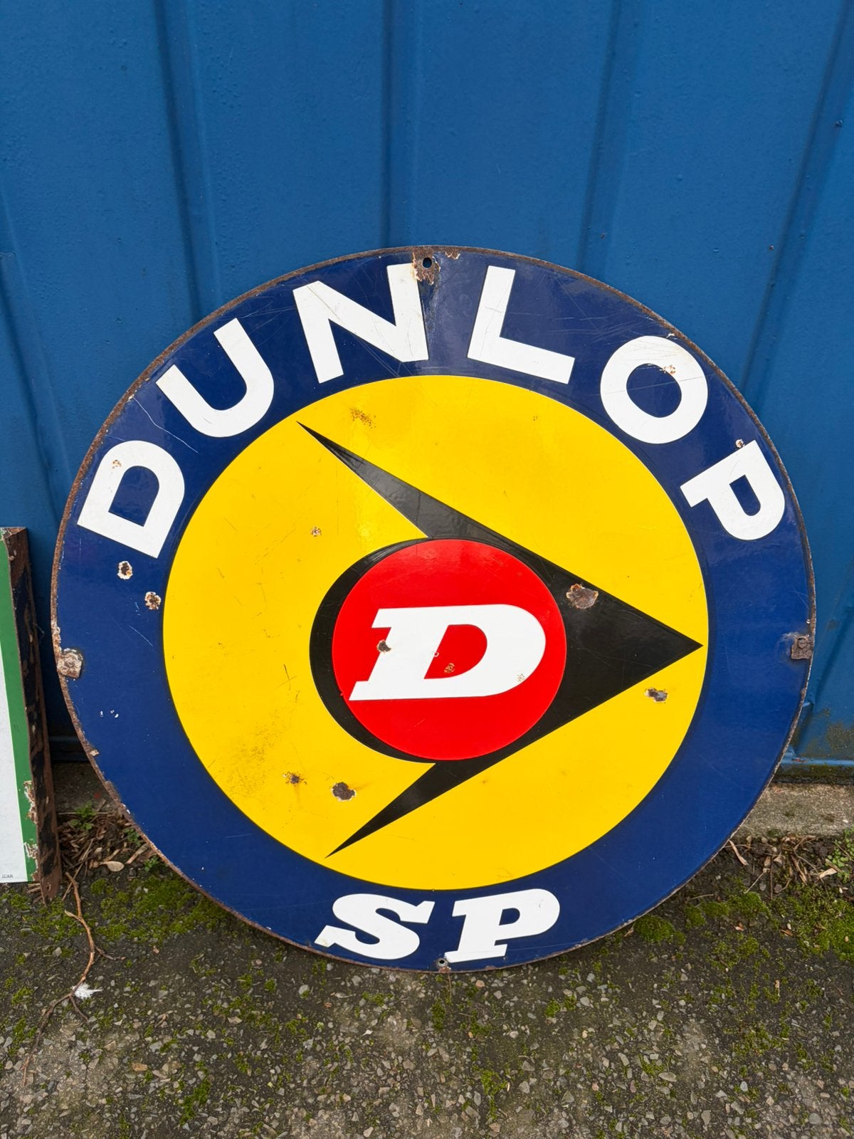 Prachtige dubbelzijdige Dunlop emaille plaquette, Verzamelen, Merken en Reclamevoorwerpen, Ophalen