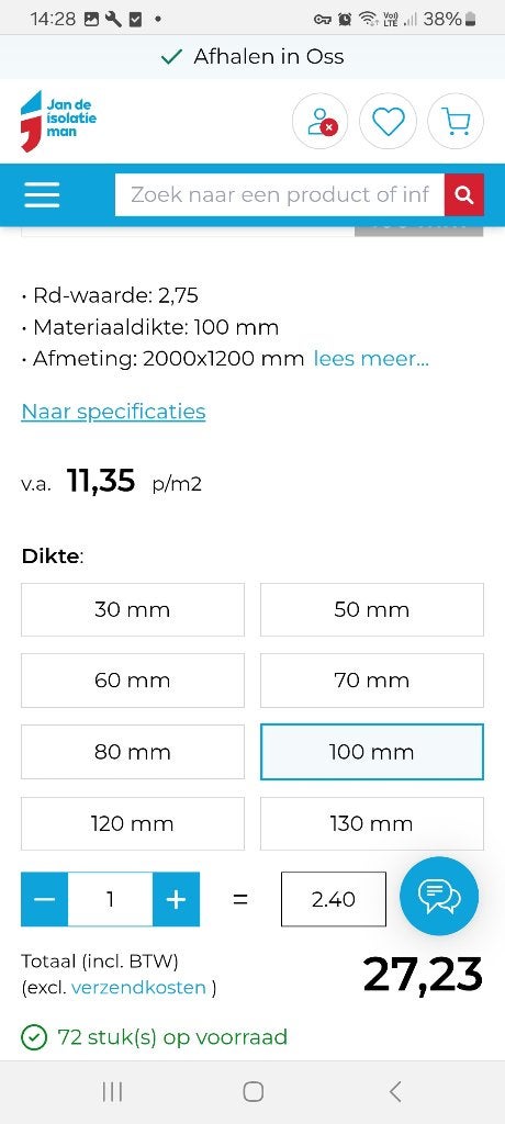 Isolatie platen  EPS platen 10cm en 20 cm dik  5euro/stuck, Overige materialen, Vloerisolatie, Ophalen of Verzenden, Zo goed als nieuw