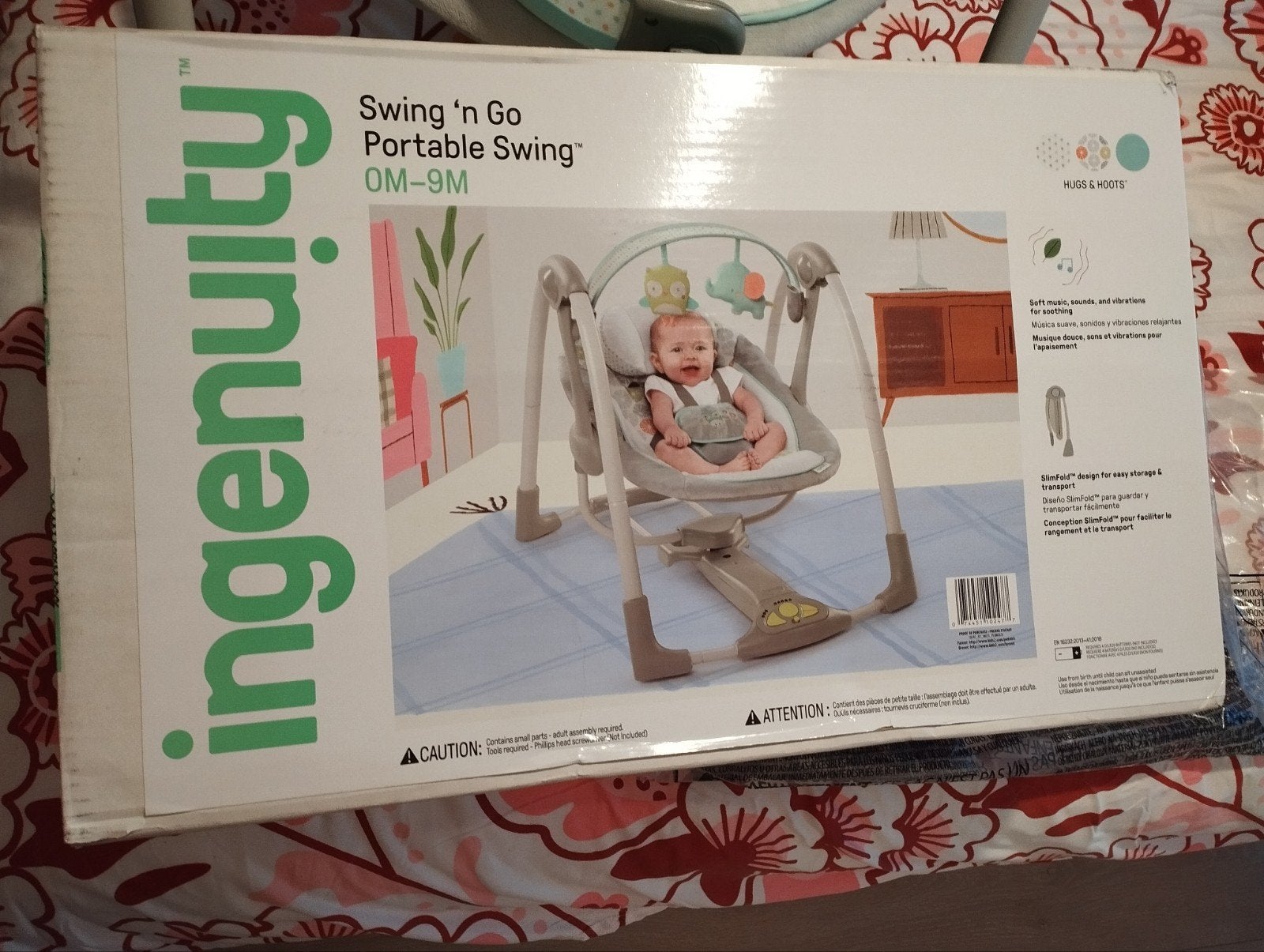 Balancelle bébé Ingenuity Swing ‘n Go (0–9 mois), Enlèvement, Comme neuf