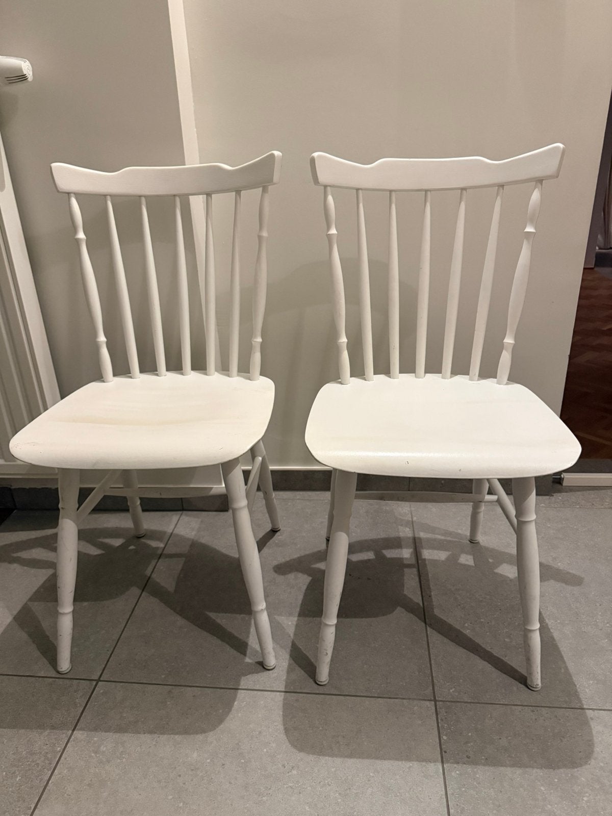 8 cafestoelen - 4 witte + 4 zwarte, Enlèvement, Cafestoel, Bois, Noir