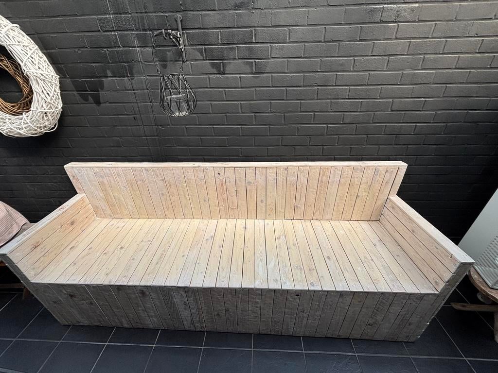 canapé en bois d'échafaudage avec coussins, Enlèvement, Comme neuf