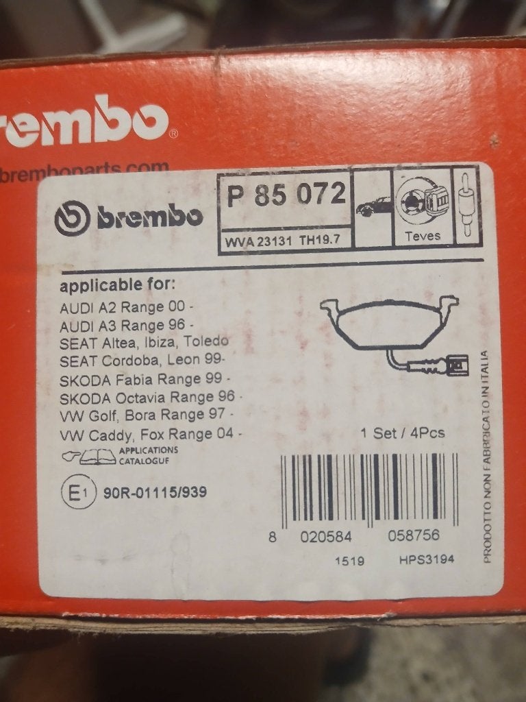 Plaquettes de freins avant brembo, Ophalen, Nieuw