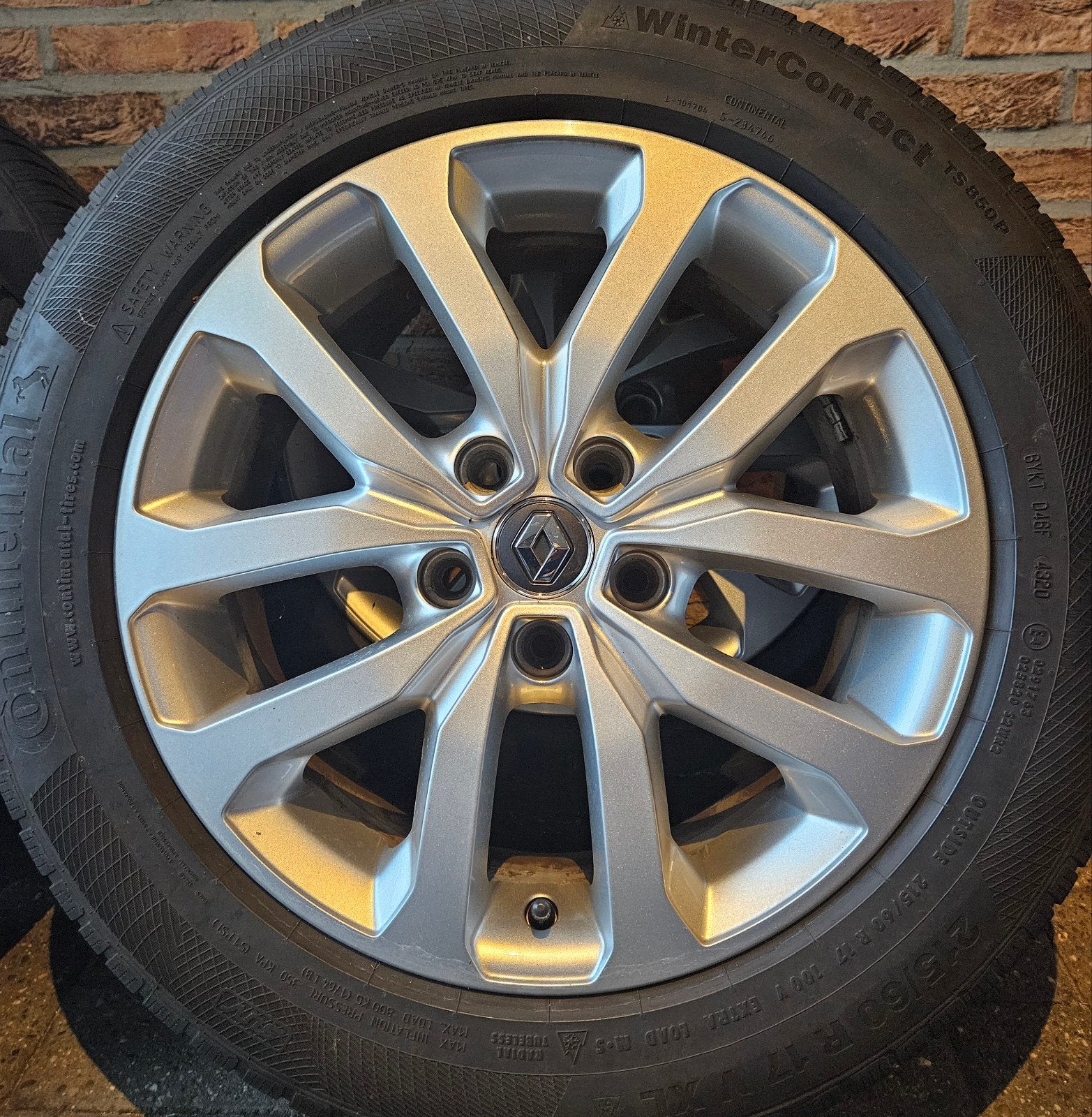 Ensemble d'hiver Renault Kadjar 17 pouces 5x114,3 profil TPM, Enlèvement