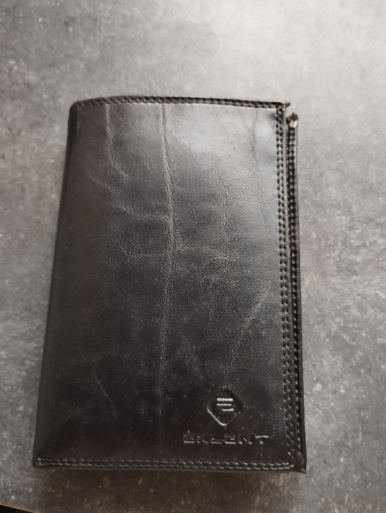 Lederen portefeuille, Handtassen en Accessoires, Overige merken, Zwart, Ophalen of Verzenden, Zo goed als nieuw