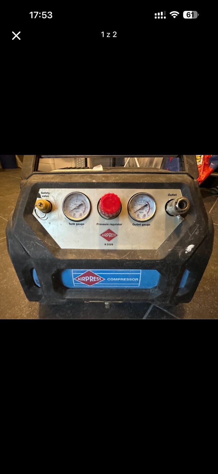 Airpress H 215/6 compressor, 8 bar, 230V, 1,6 pk., Ophalen, Zo goed als nieuw