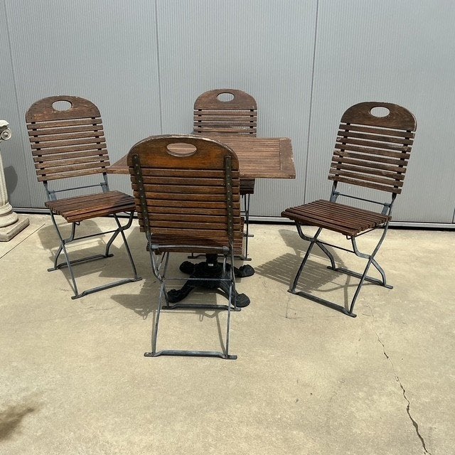 Mooi Frans tuinsetje tafel met 4 stoelen, Ophalen, Gebruikt, Tuinset