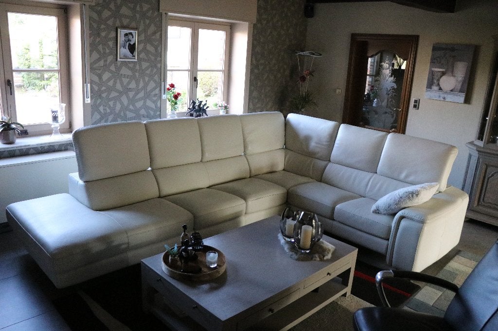 salon d'angle en cuir, Maison & Meubles, Canapés | Coins salons complets, Utilisé, Cuir, Enlèvement