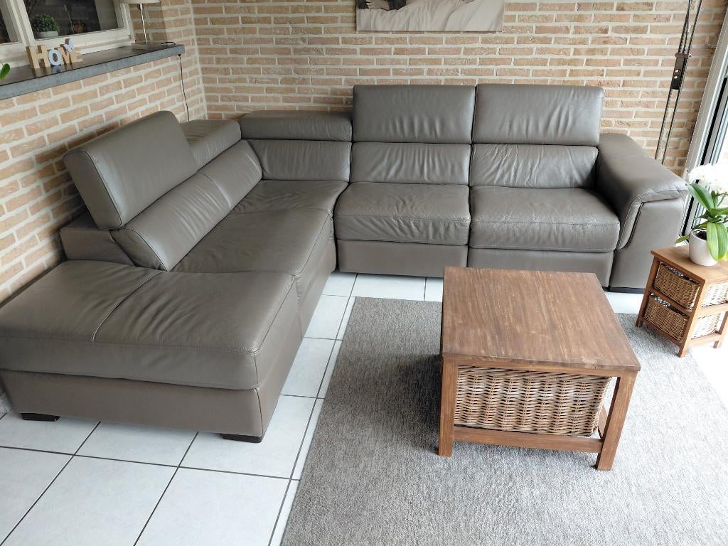 LEDEREN ZITHOEK, Ophalen, 100 tot 125 cm, Hoekbank, Leer