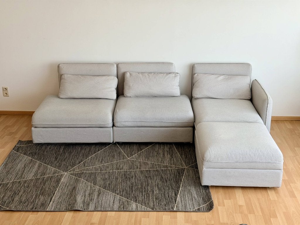 IKEA VALLENTUNA-bank - 4 modules, wasbare hoezen, Ophalen, Gebruikt, Driepersoons, Stof