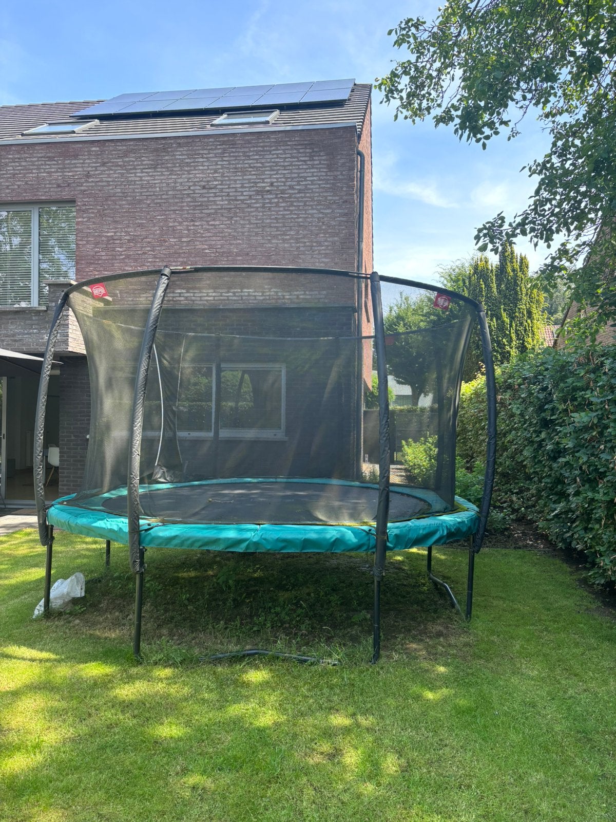 Trampoline 380 Berg + veiligheidsnet + afdekhoes, Ophalen, Gebruikt