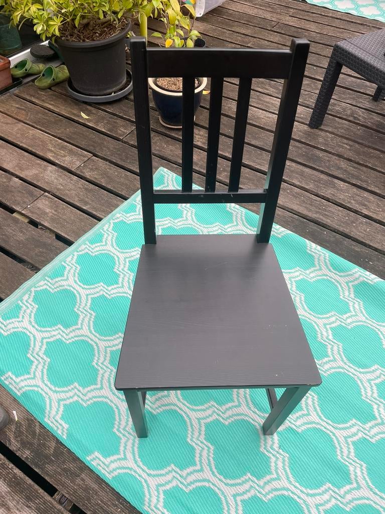 Chaise en bois ikea, Maison & Meubles, Enlèvement, Comme neuf, Noir, Bois