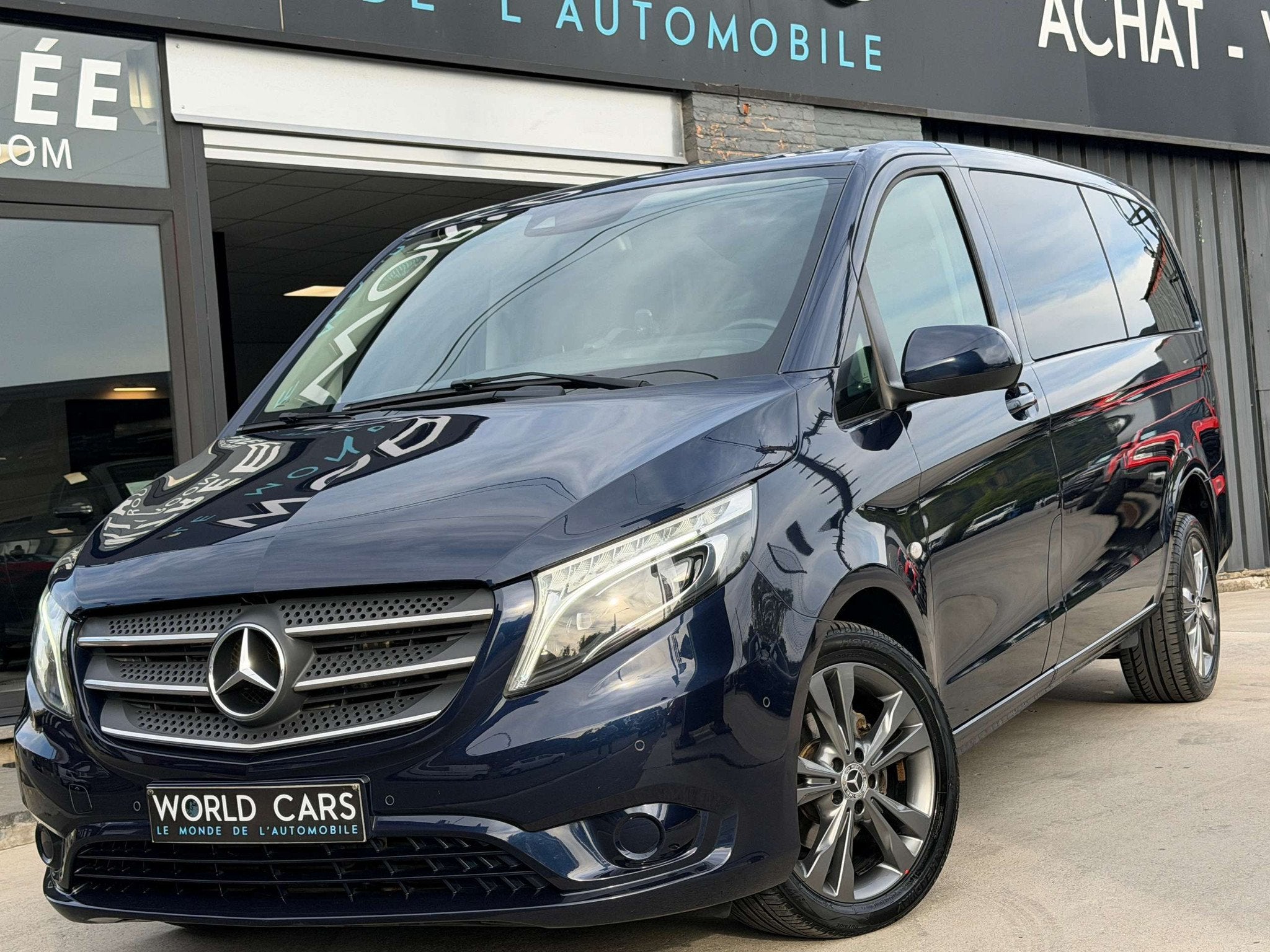 Mercedes-Benz Vito 2.1D BlueTEC 163CV - TVAC- BTW*IN- L2- LO, Autos, Cuir, Entreprise, 3 places, Noir