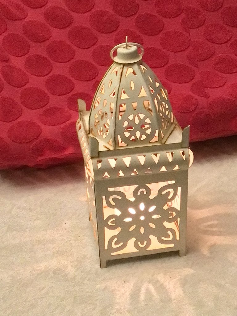 Antiek windlicht met t-lichtje sfeermaker, Ophalen of Verzenden